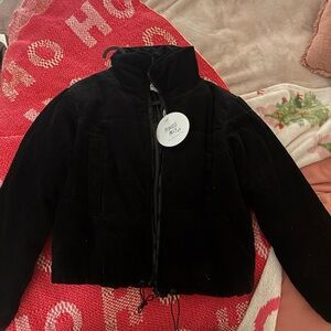 Princess Polly Women's Black Corduroy Puffer Jacket Size 2 Brand New. Never Worn